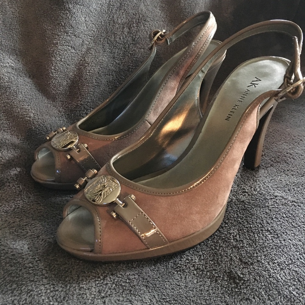 Peep Toe Heels - Anne Klein -iflex Suede